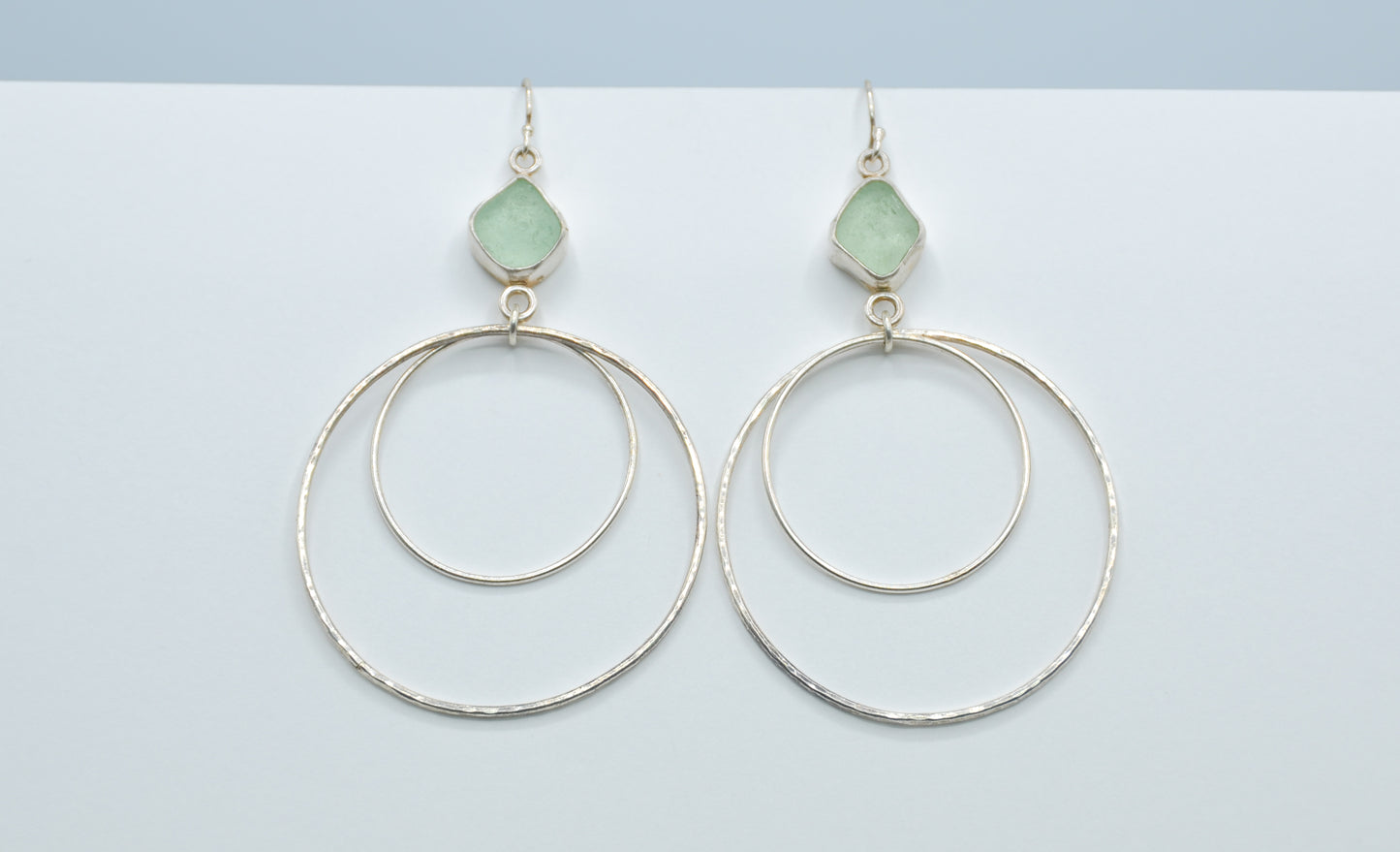 Sea Foam Sea Glass with Hoops