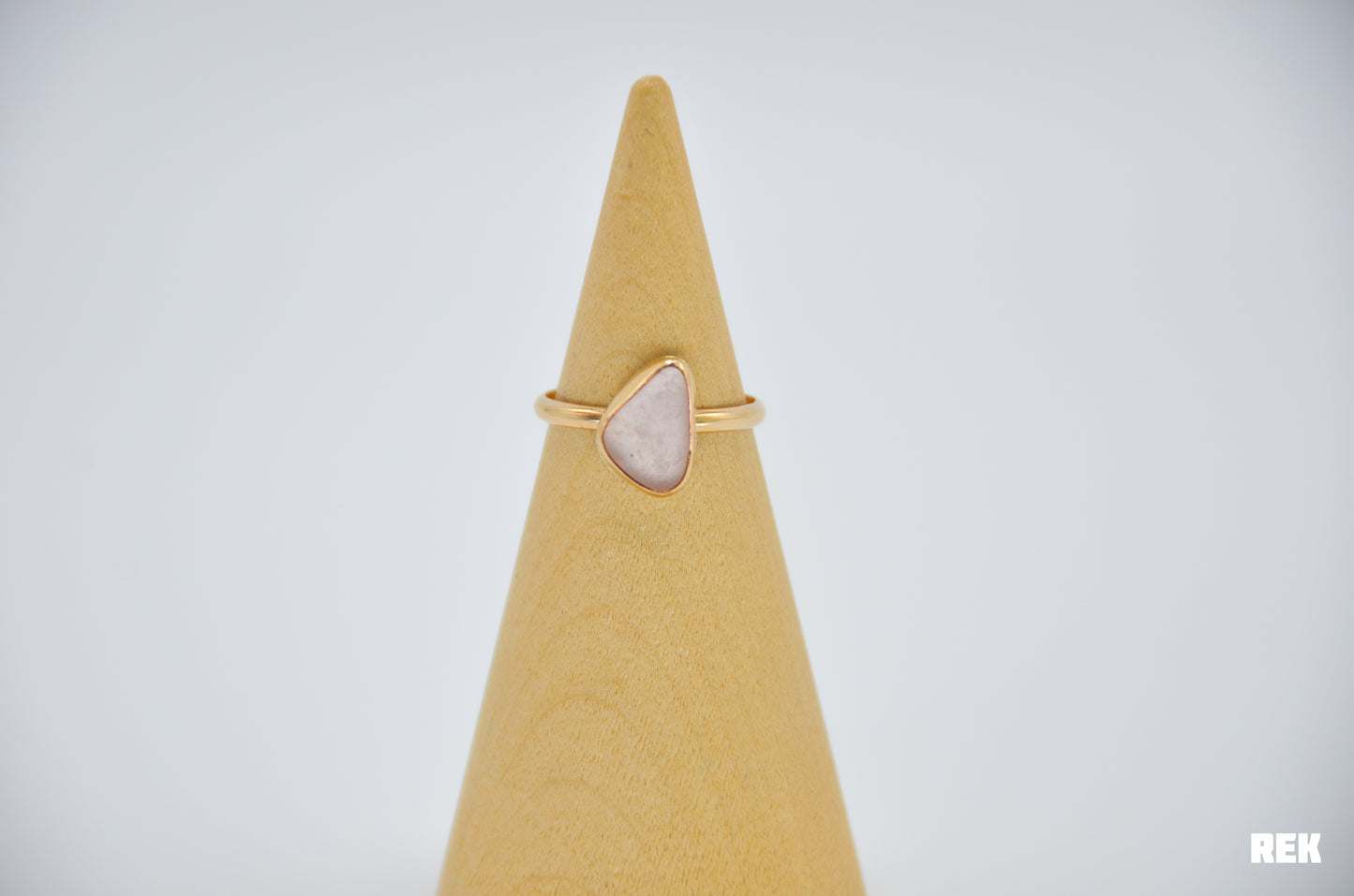 Gold Fill Pink Sea Glass Size 8.25