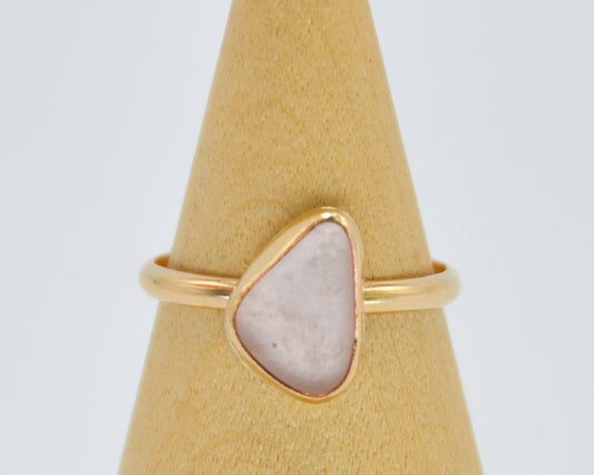 Gold Fill Pink Sea Glass Size 8.25