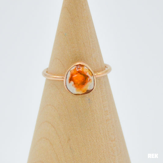 Gold fill Mexican fire opal size 9