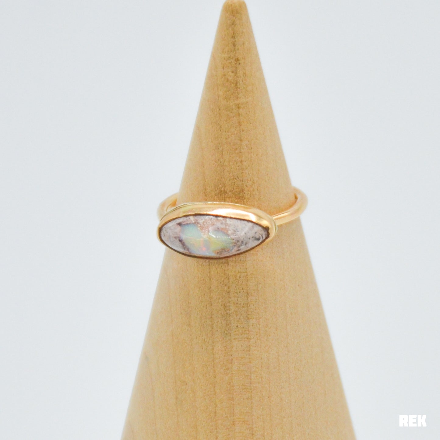 Gold fill Mexican fire opal Size 6.25