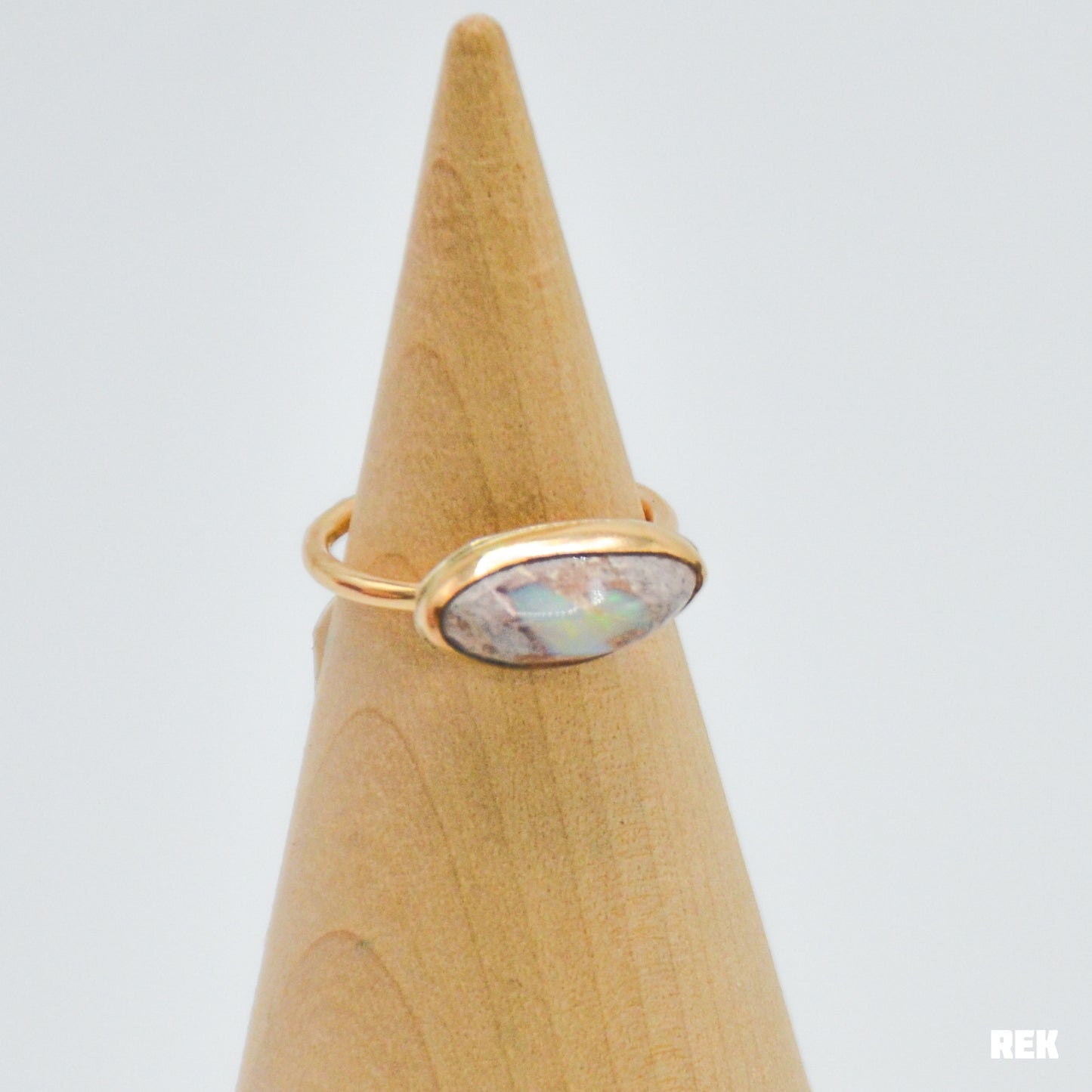 Gold fill Mexican fire opal Size 6.25