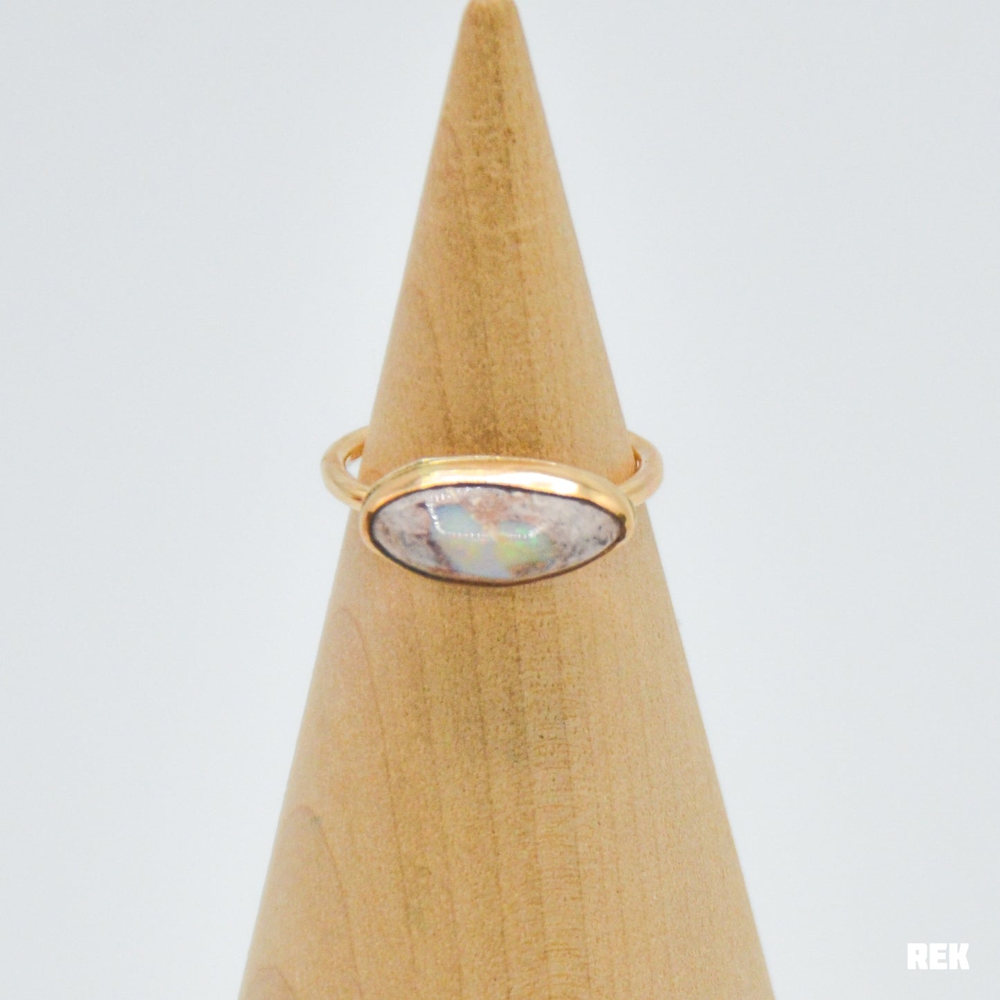 Gold fill Mexican fire opal Size 6.25