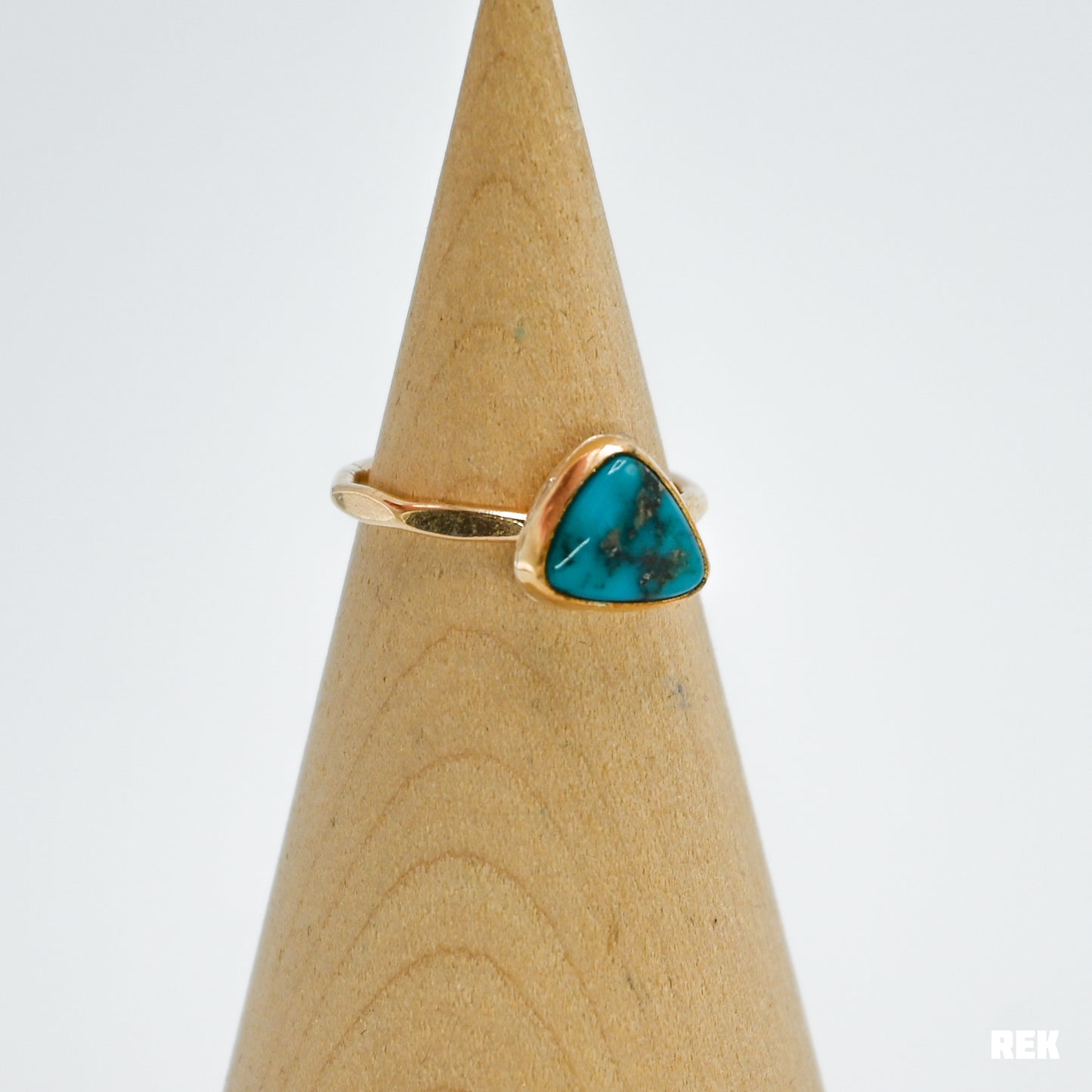 Gold fill Ma'anshan turquoise with pyrite size 7.25
