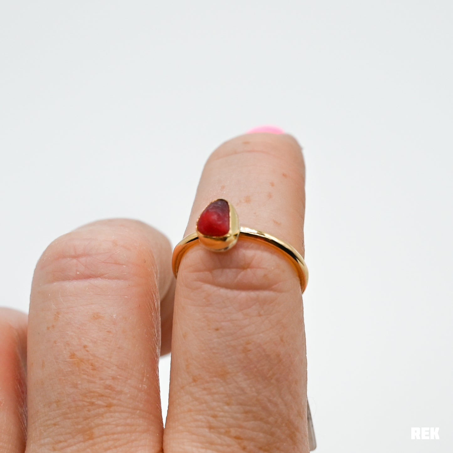 Gold fill red sea glass size 7
